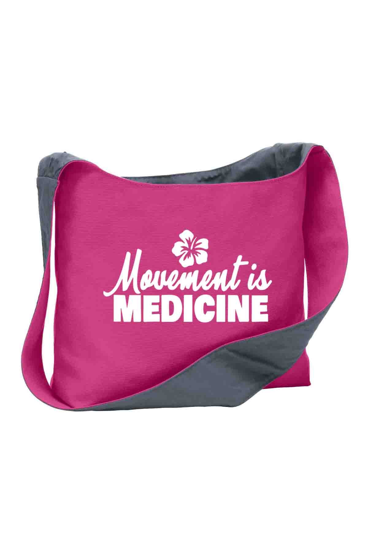 Movement is Medicine | Hibiscus | Canvas Sling Bag (11x13x4)