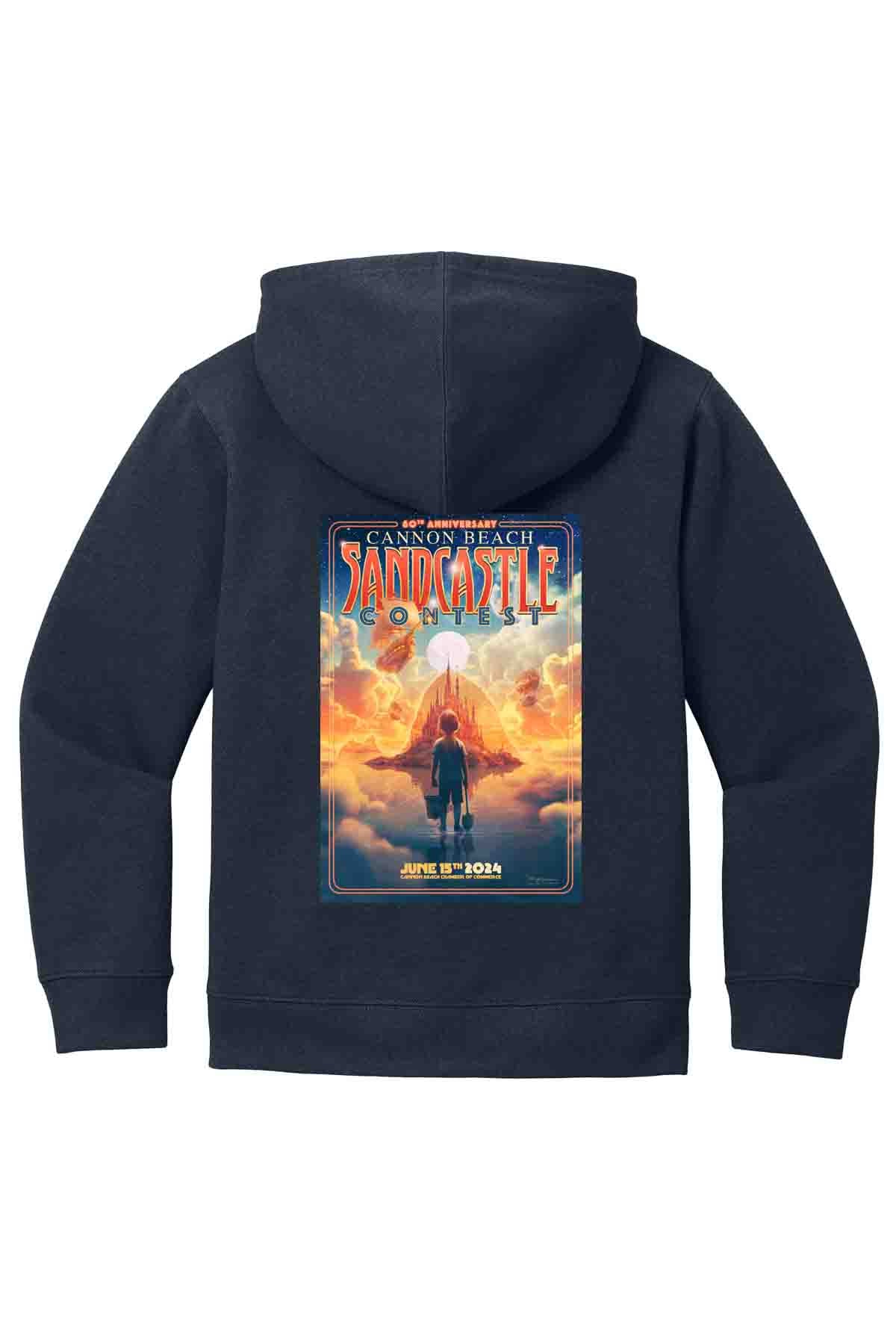 Sandcastle Contest Poster - Youth Hooded Zip Sweatshirt