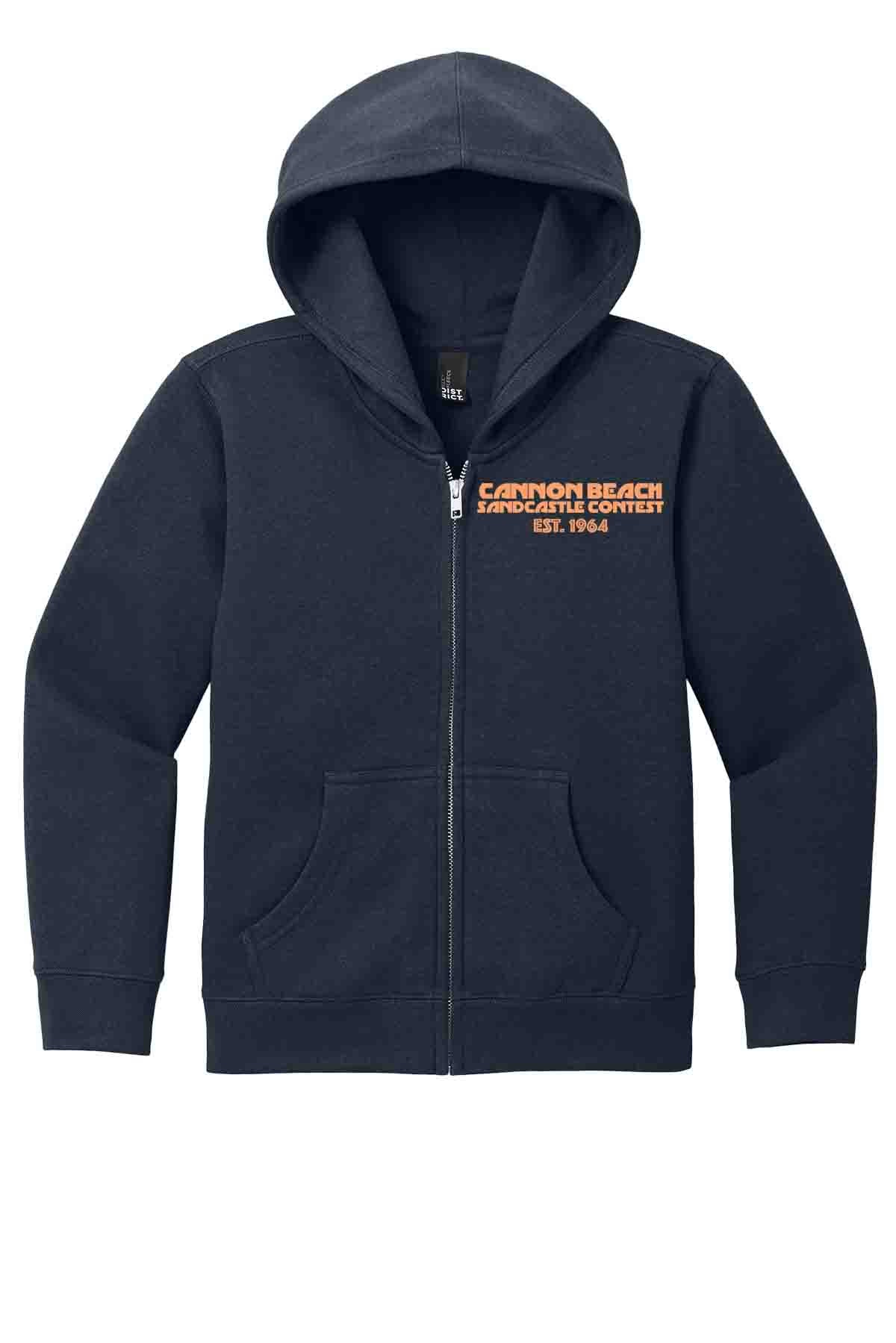 Sandcastle Contest Poster - Youth Hooded Zip Sweatshirt