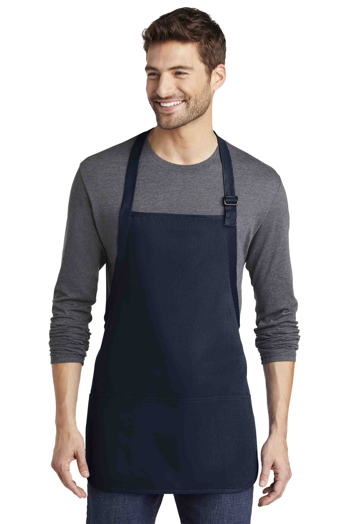 Medium-Length Apron with Pockets