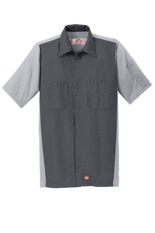 Red Kap Short Sleeve Button-Down Ripstop Crew Shirt